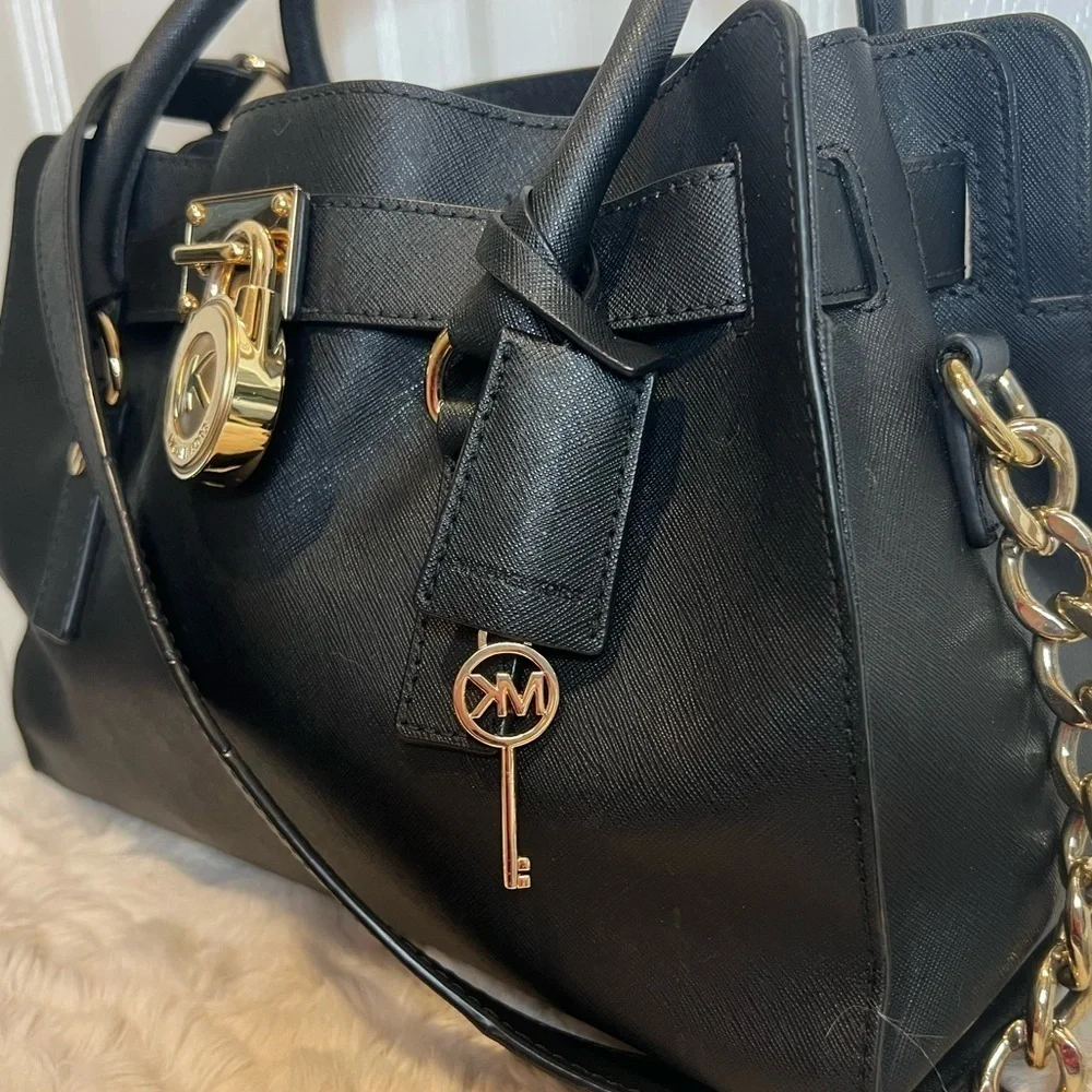 MICHAEL KORS HAMILTON LEATHER SATCHEL - Picture 4 of 15